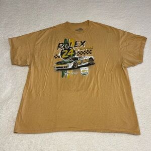 Daytona Race 2006 Men Gold Graphic Print Rolex 24 Short Sleeve T-shirt